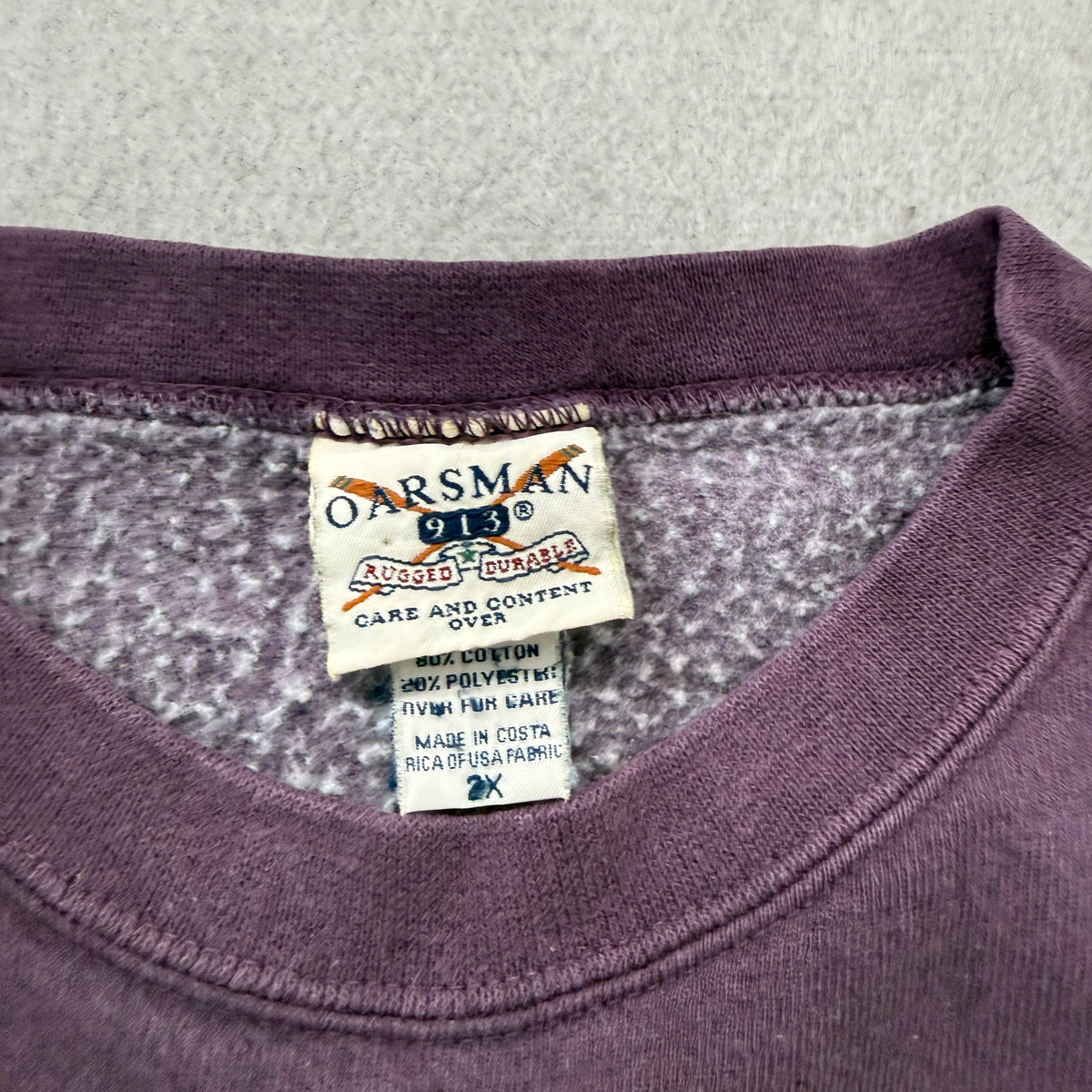 Oarsman Vintage City Club Marietta Purple Crewneck Sweatshirt Size XXL photo 3