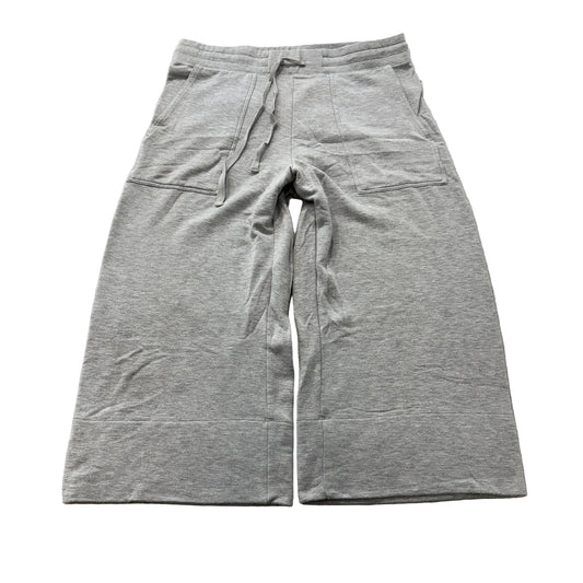 Quince Women's Light Grey Fleece Sweatpants Drawstring Wide Leg Pockets Size L