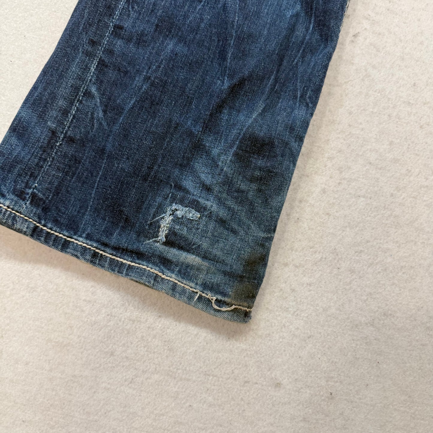 Rock Revival Auster Women's Blue Denim Bootcut Jeans Fleur-De-Lis Pocket Size 34