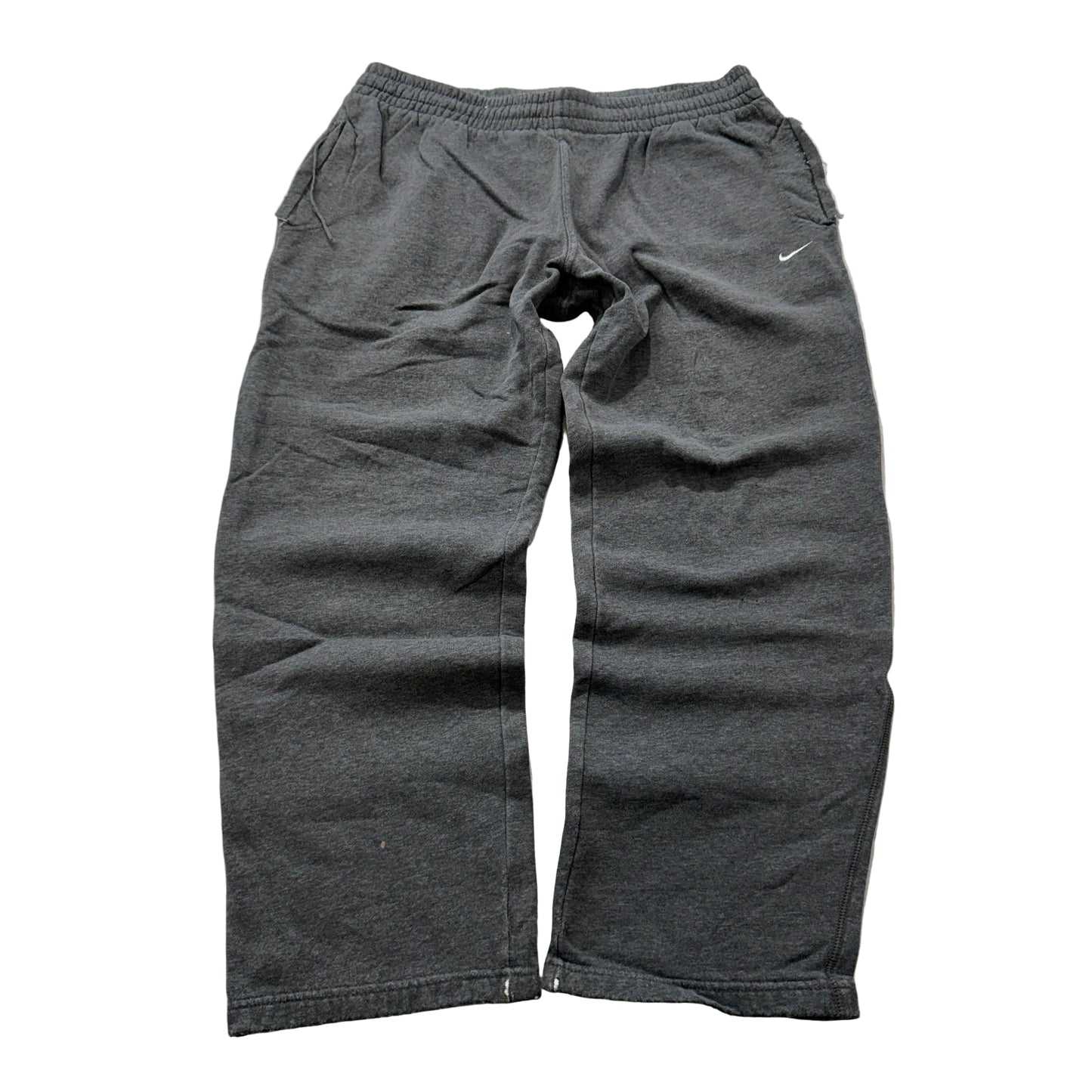 Nike Men's Charcoal Gray Fleece Sweatpants Elastic Waistband Pockets Size L