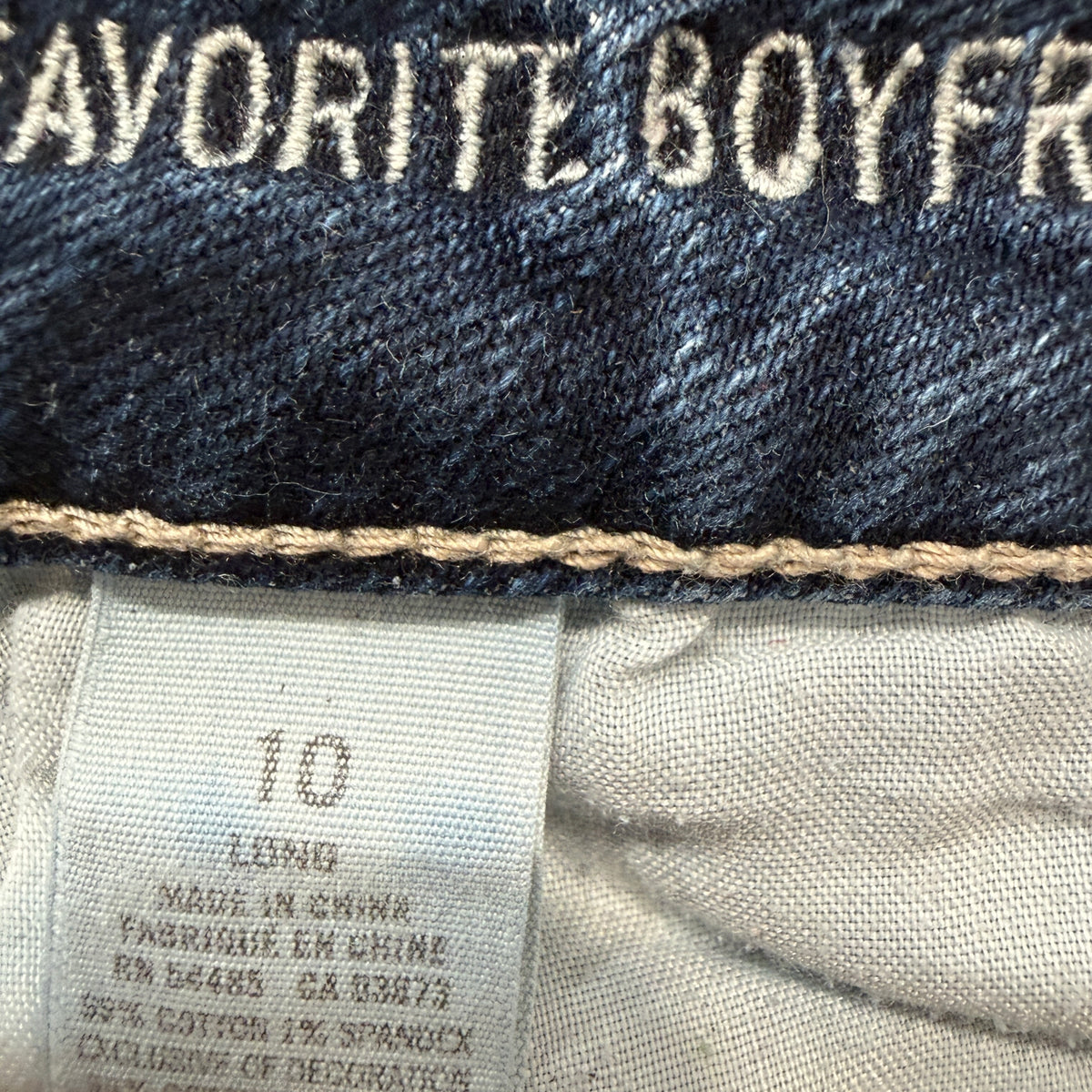 American Eagle Favorite Boyfriend Stretch Denim Cutoff Shorts Dark Wash Size 10 photo 6