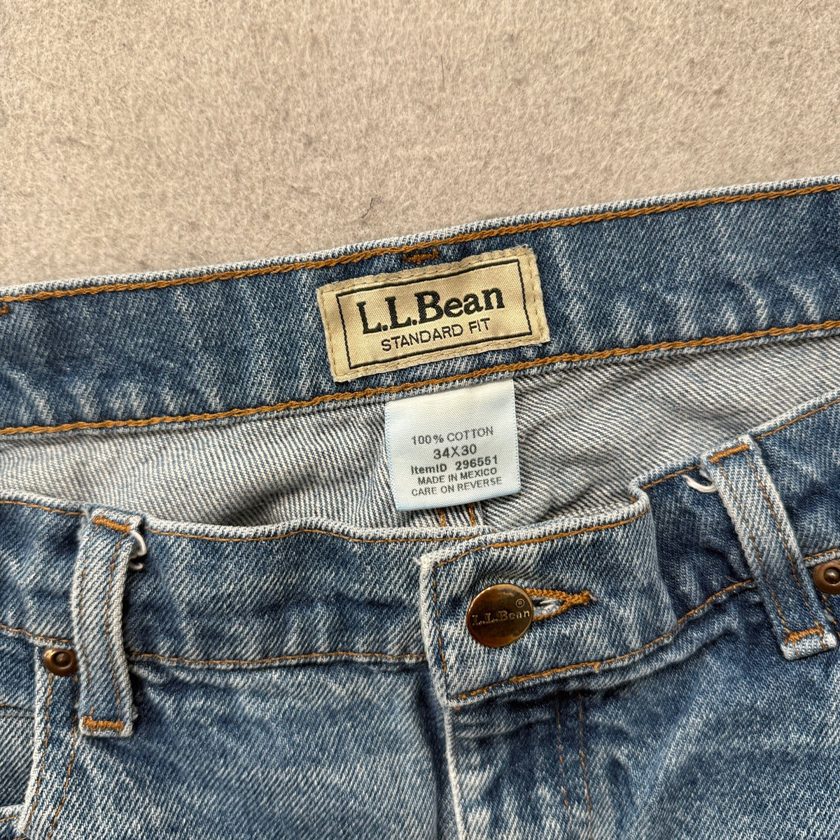 L.L.Bean Standard Fit Light Wash Jeans Size 34x30 photo 3