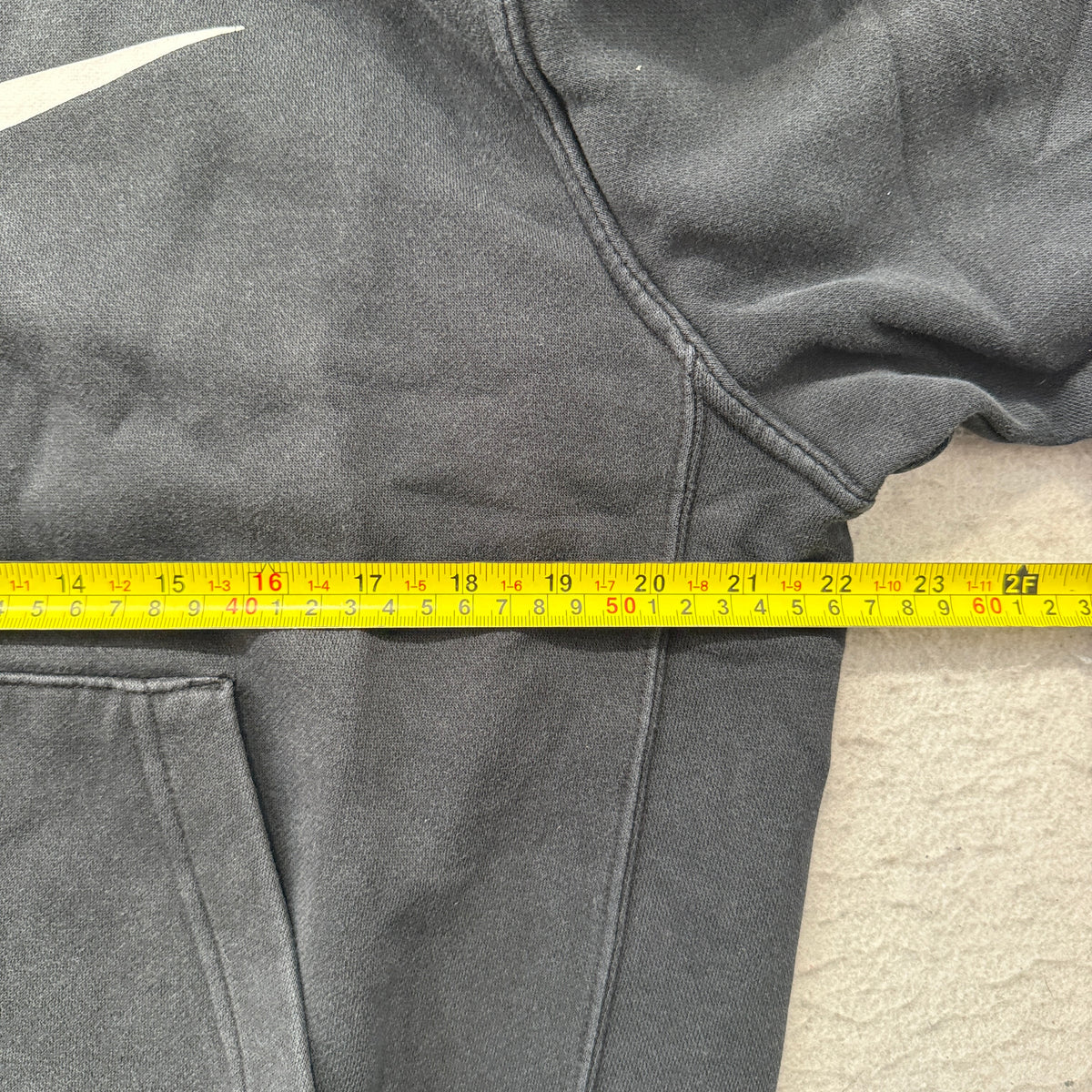 Nike Black Big Swoosh Logo Pullover Hoodie Size M photo 4