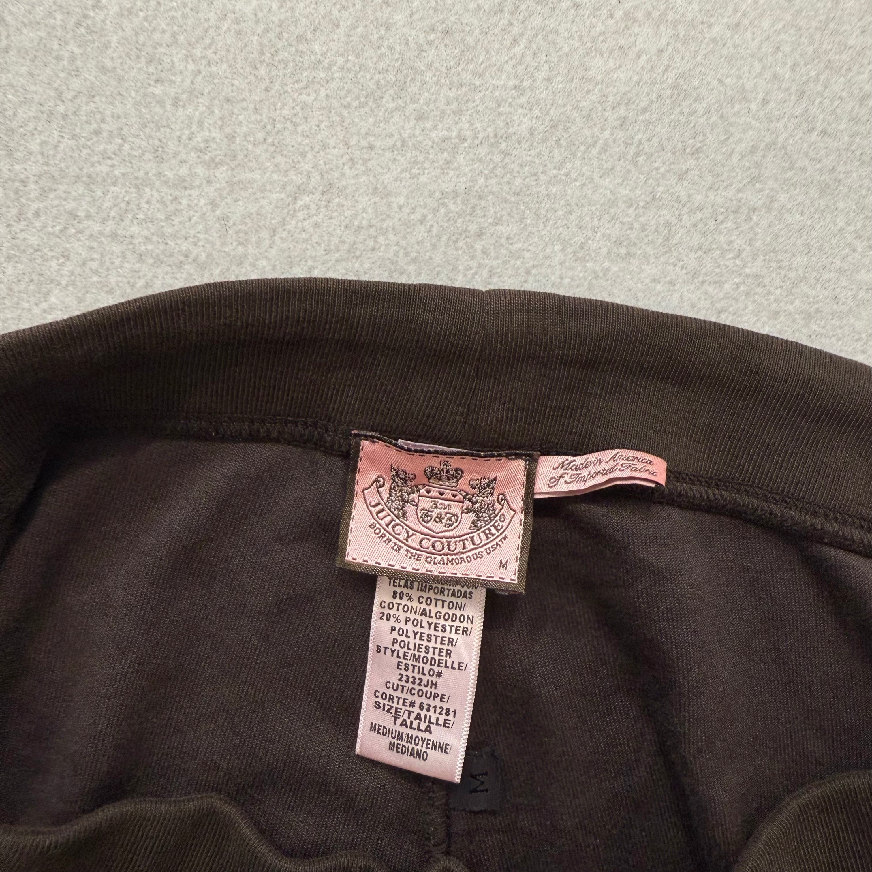 Vintage Juicy Couture Brown Drawstring Flare Velour Pants Juicy Back Design Size M