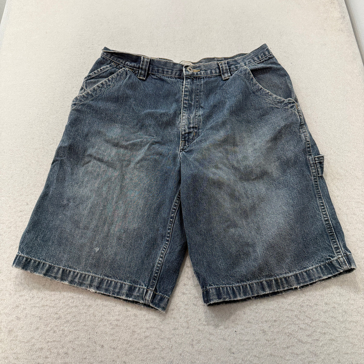 Urban Pipeline Men's Blue Denim Carpenter Shorts Utility Pockets Y2K Baggy - W32