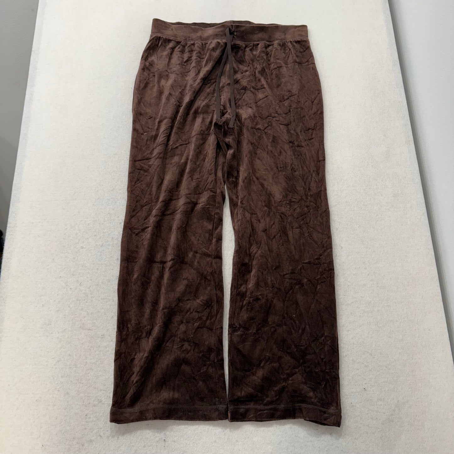 Juicy Couture Brown Velour Tracksuit Set Zip-Up Hoodie & Drawstring Pant Size M/L