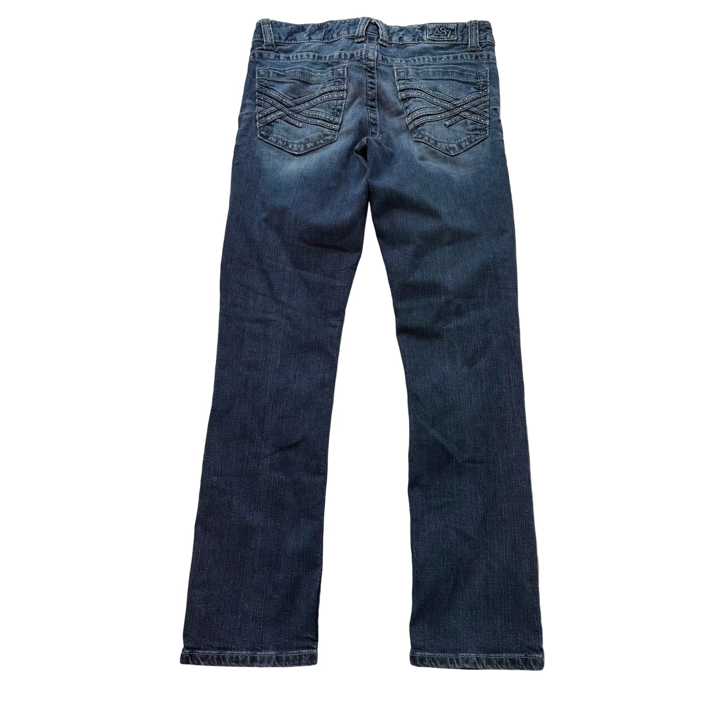Aeropostale Bayla Womens Dark Wash Blue Denim Skinny Straight Leg Jeans Size 7/8