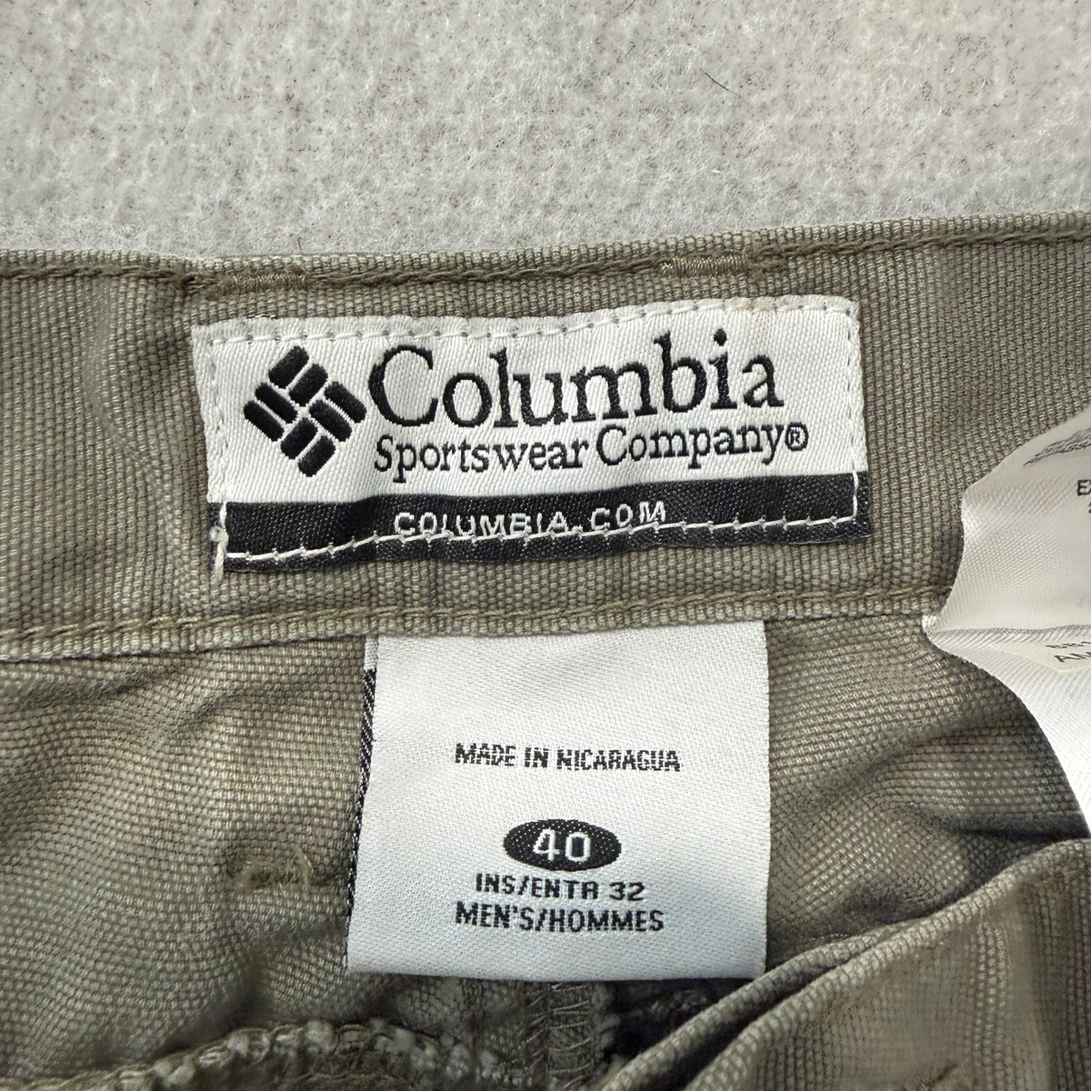Columbia Outdoor Pants Men's Olive Khaki Cotton Canvas Relaxed Hiking Size 40x32 photo 3