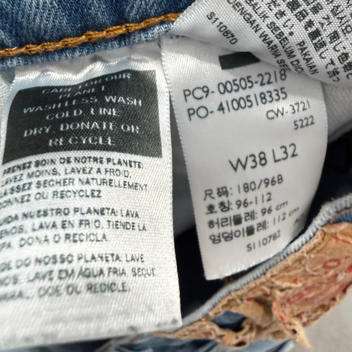 Levi's Men's Blue Denim Jeans Straight Leg Pockets Zip-Fly Classic Size W38xL32