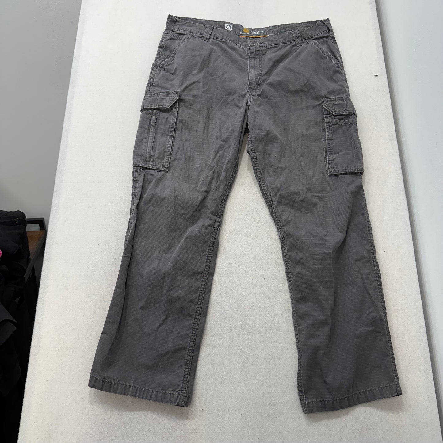 Carhartt Force Mens Grey Ripstop Cargo Work Pants Pockets Relaxed Fit Size 40x32
