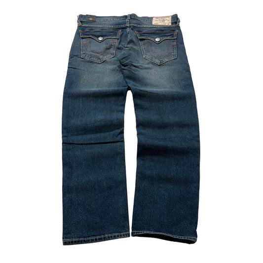 True Religion Geno Men's Blue Denim Jeans Relaxed Slim Pockets Classic Size 32