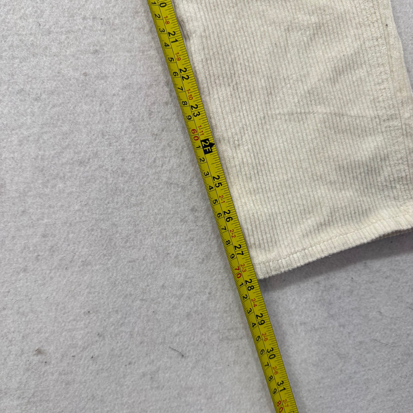 Hollister Women's Cream Corduroy Slim Straight Fit Pant Aesthetic Size 26