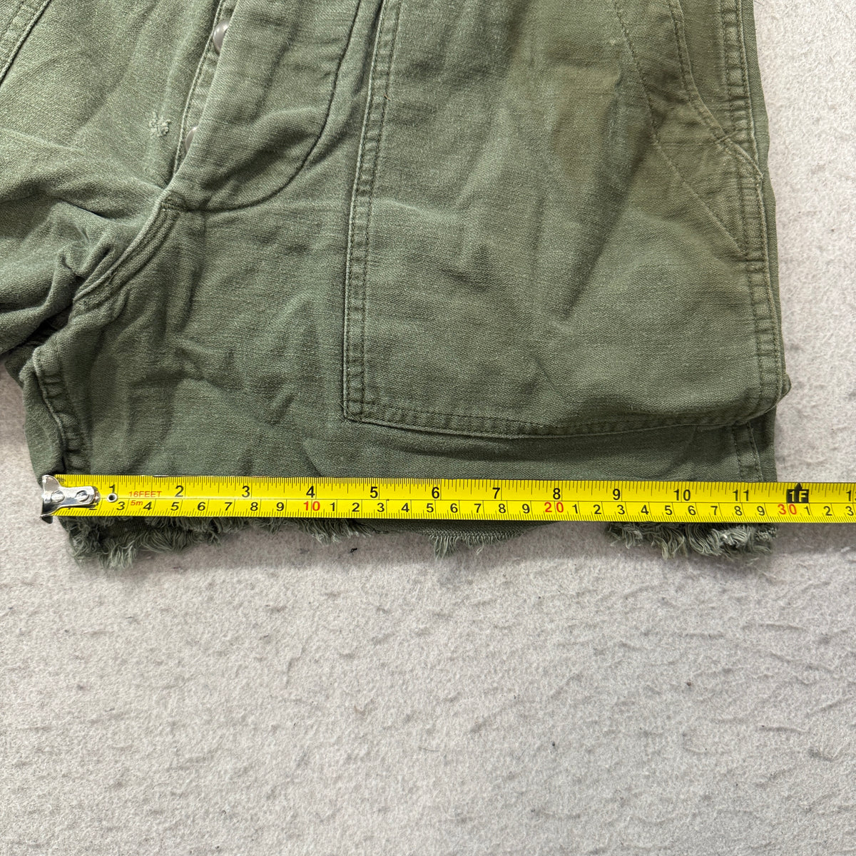 Vintage Military Olive Green Cutoff Utility Shorts Size S photo 4