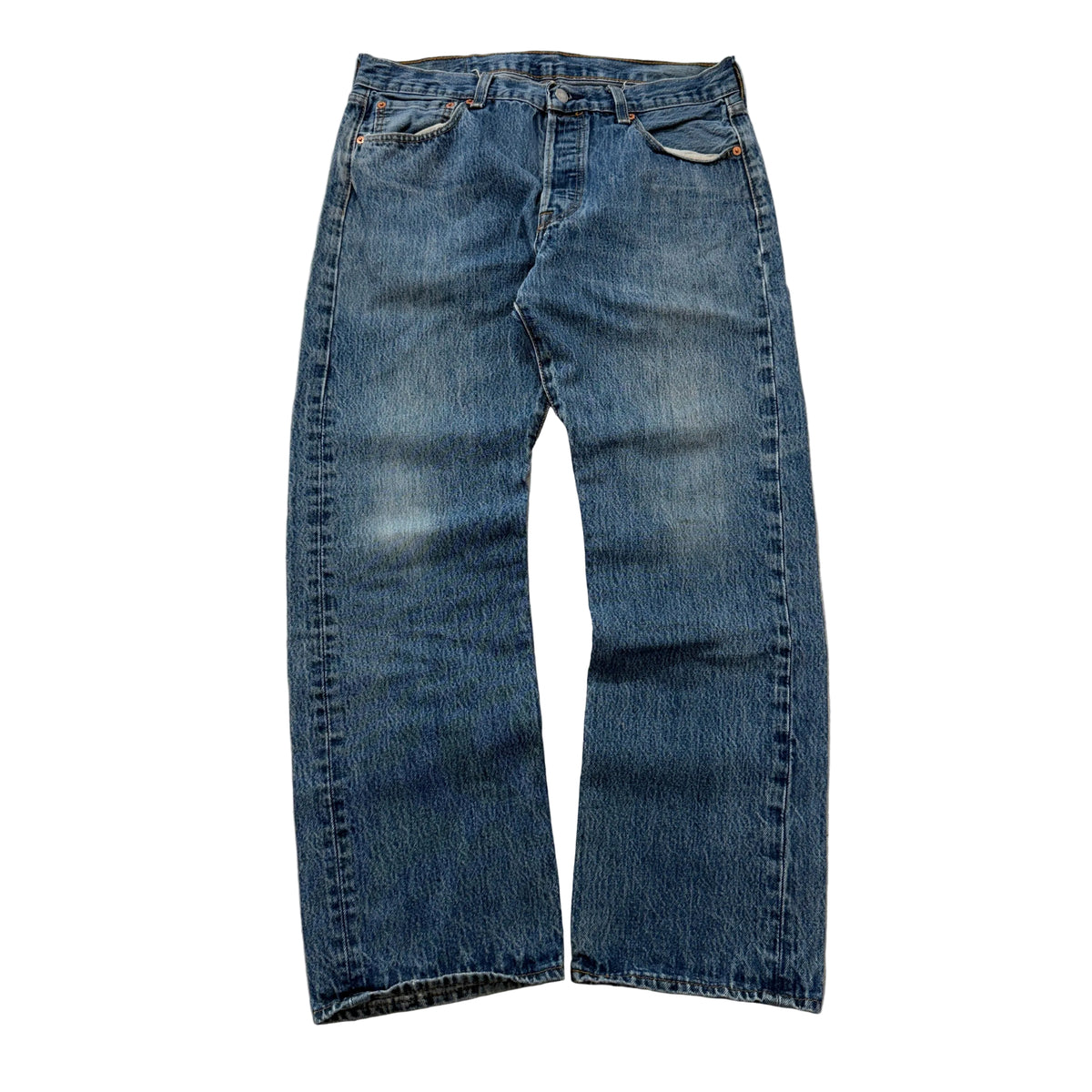 Levis 501 Medium Wash Button Fly Jeans Size 34x30 photo 1