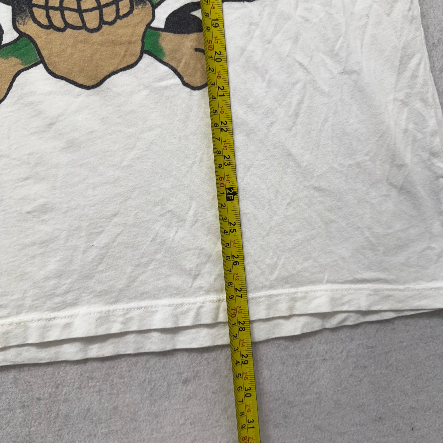 Ed Hardy Men's White Cotton T-Shirt Short Sleeves Skull Graphic Tee Logo Size L