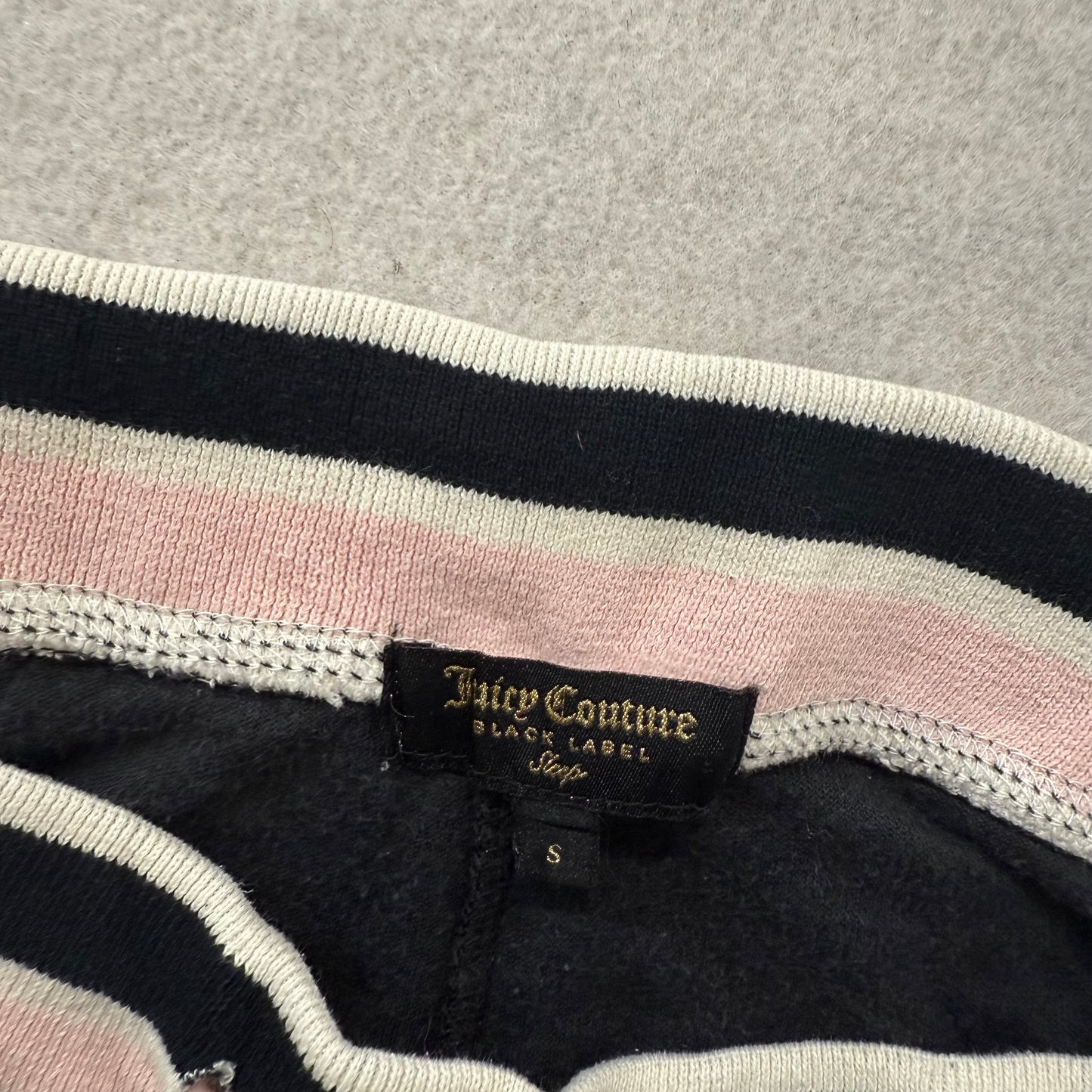 Juicy Couture Women's Black Terrycloth Straight Leg Track Pants Low Rise Size S