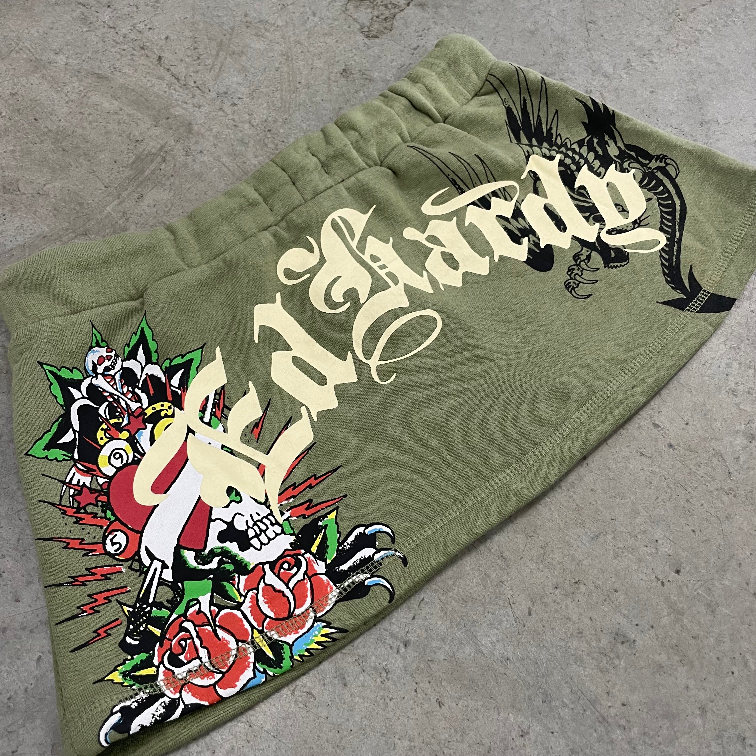 ED HARDY “Heart Of Roses” SAGE MINI SKIRT