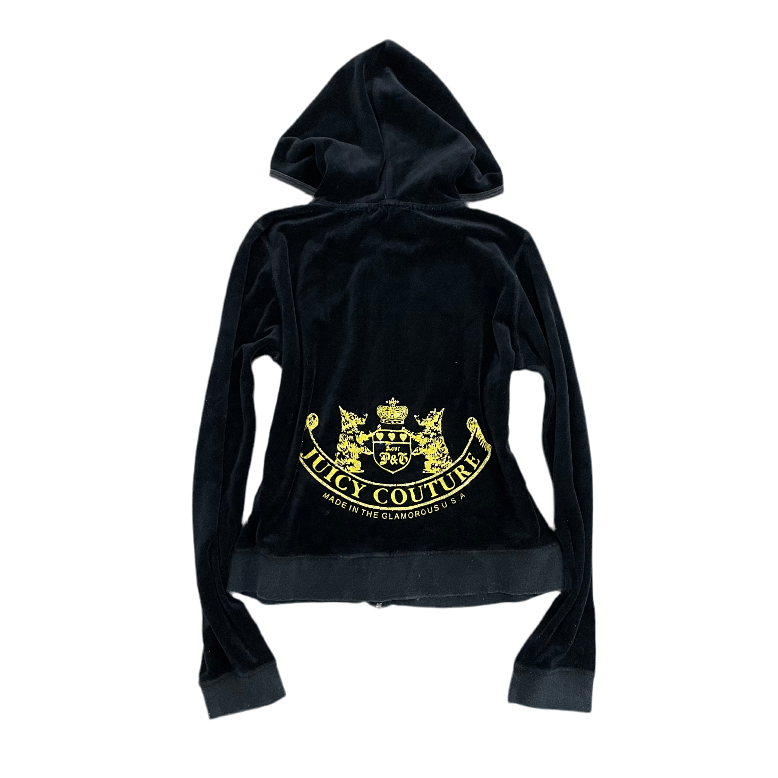 Vintage juicy couture “Scottie dogs” black rhinestone hoodie size M