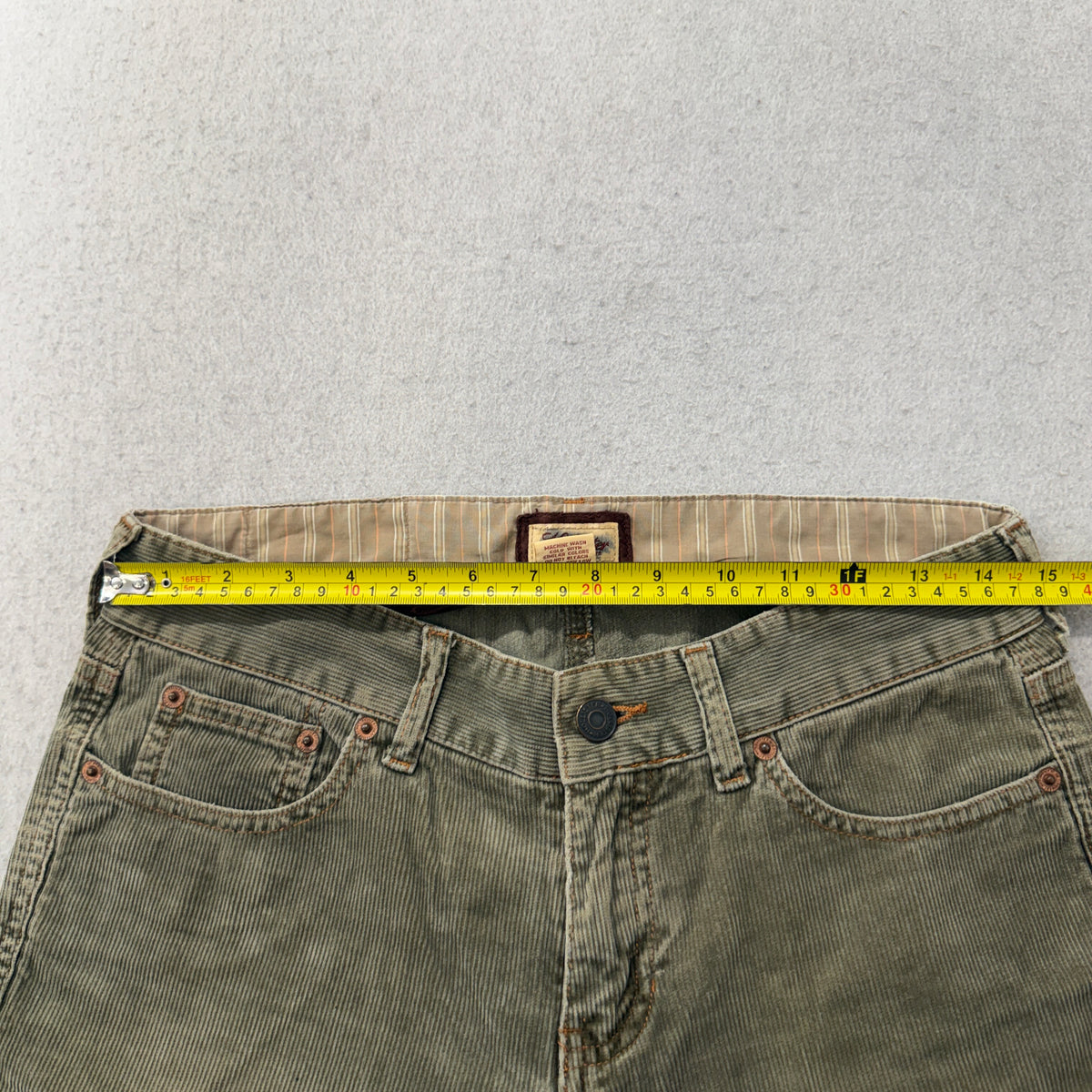 Hollister Olive Corduroy Flare Pants Size 5 photo 4