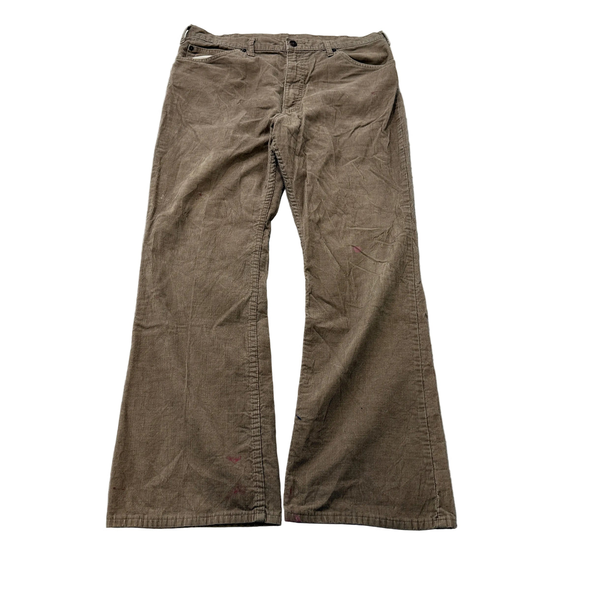Plain Pockets Vintage Tan Corduroy Flare Pants Size 34 photo 1