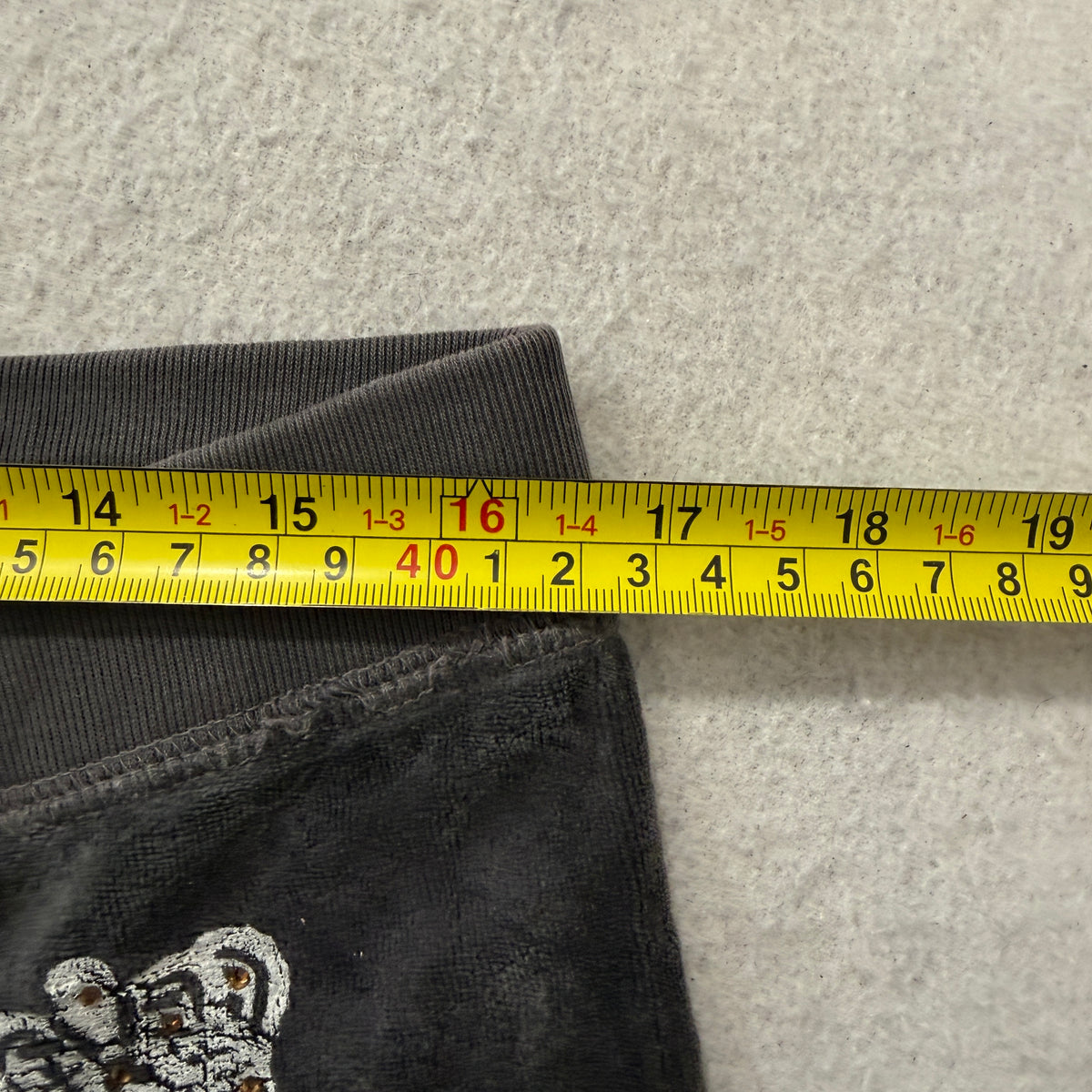 Vintage Juicy Couture Women's Charcoal Gray Velour Flared Track Pant Logo Size L