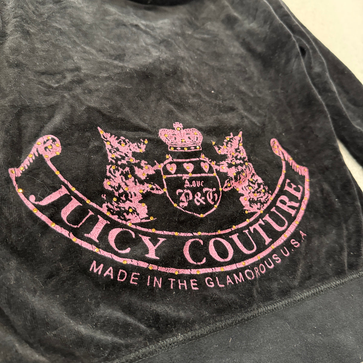 Vintage Juicy Couture Scottie Dogs Women's Black Velour Tracksuit Set Y2K Size S