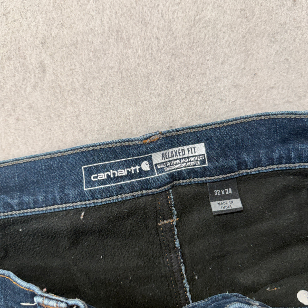 Carhartt Relaxed Fit Fleece Lined Jeans Size 32x34 photo 3