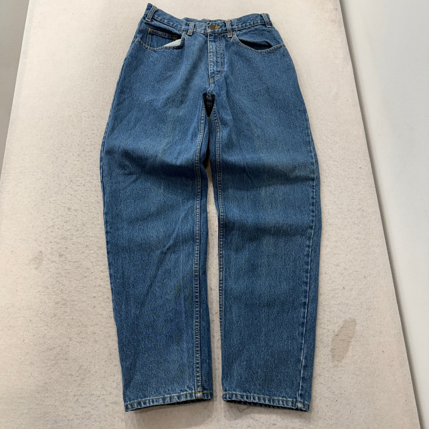Vintage Eddie Bauer Men's Blue Denim Jeans Baggy Zip-Fly Pockets Size 32x32