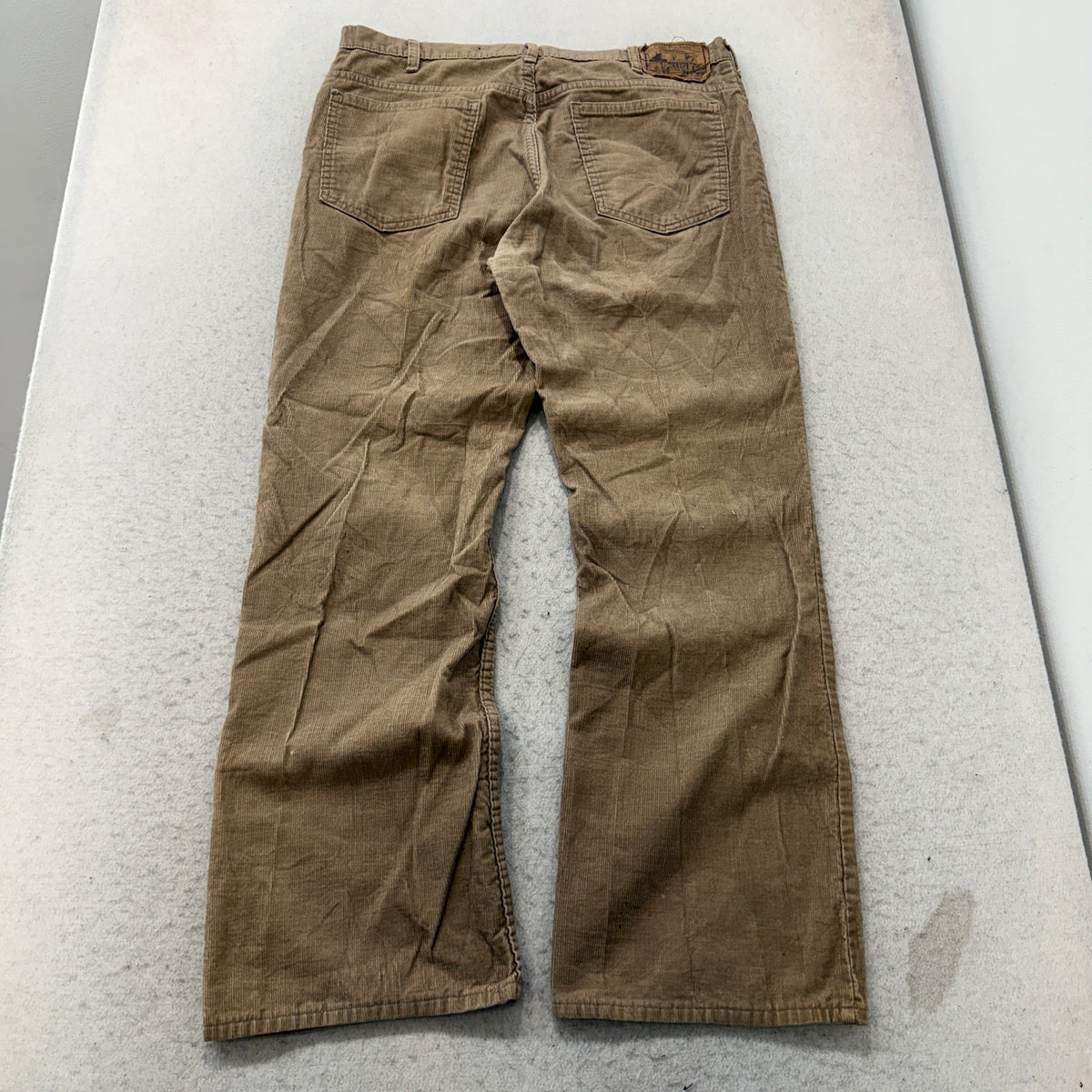 Plain Pockets Vintage Tan Corduroy Flare Pants Size 34 photo 2