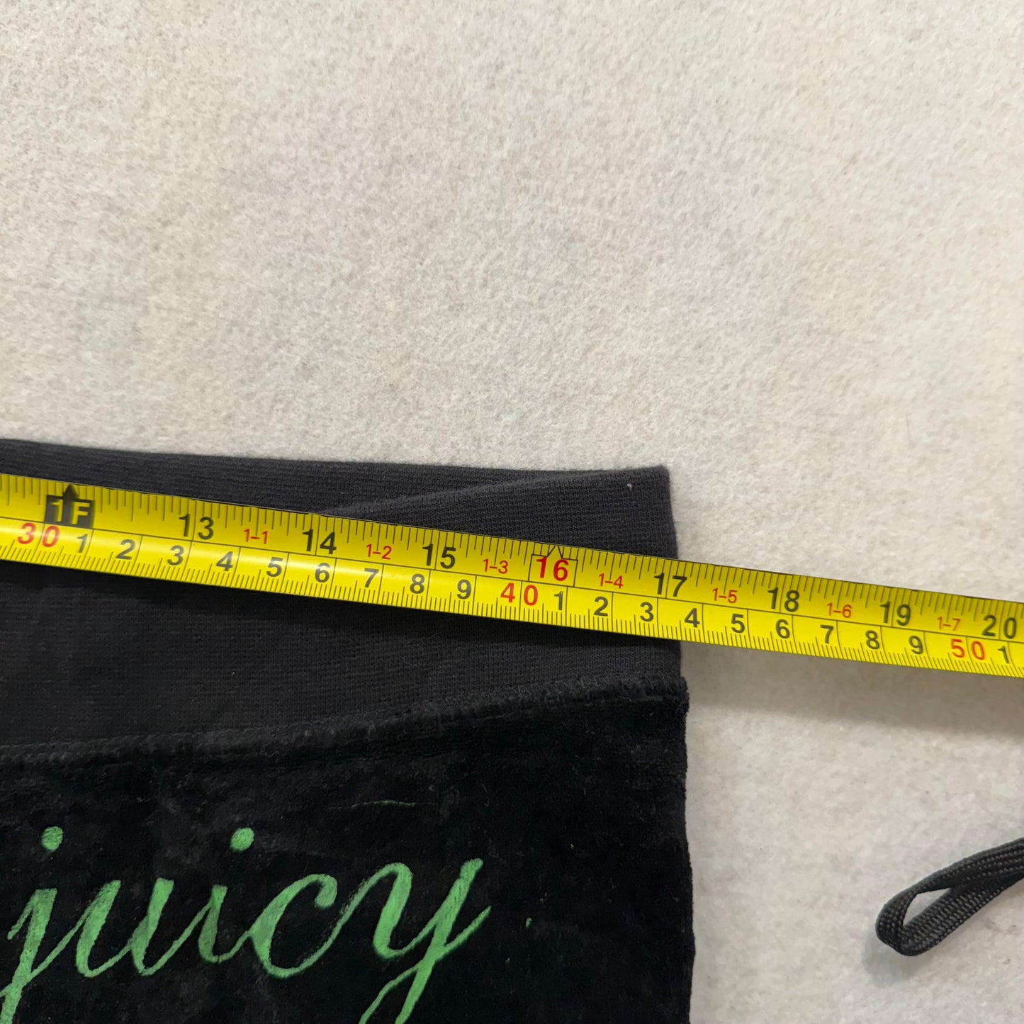Juicy Couture Womens Midnight Black Velour Flared Track Pant Low Rise Y2K Size L