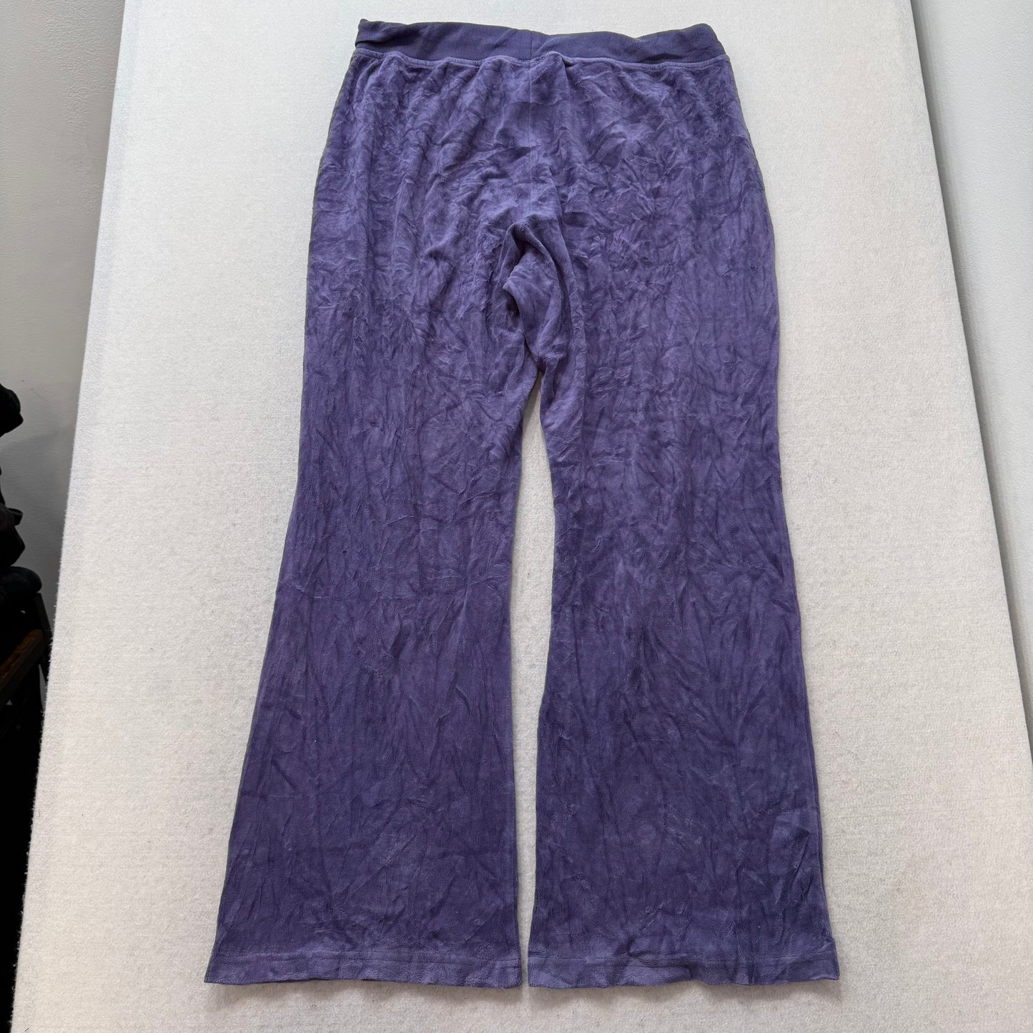 Juicy Couture Women Dusty Violet Velour Flared Track Pant Loungewear Y2K Size XL