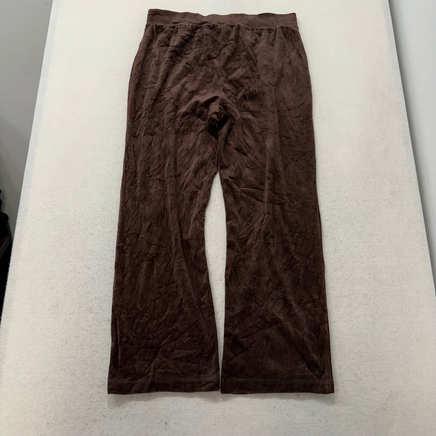 Juicy Couture Brown Velour Tracksuit Set Zip-Up Hoodie & Drawstring Pant Size M/L