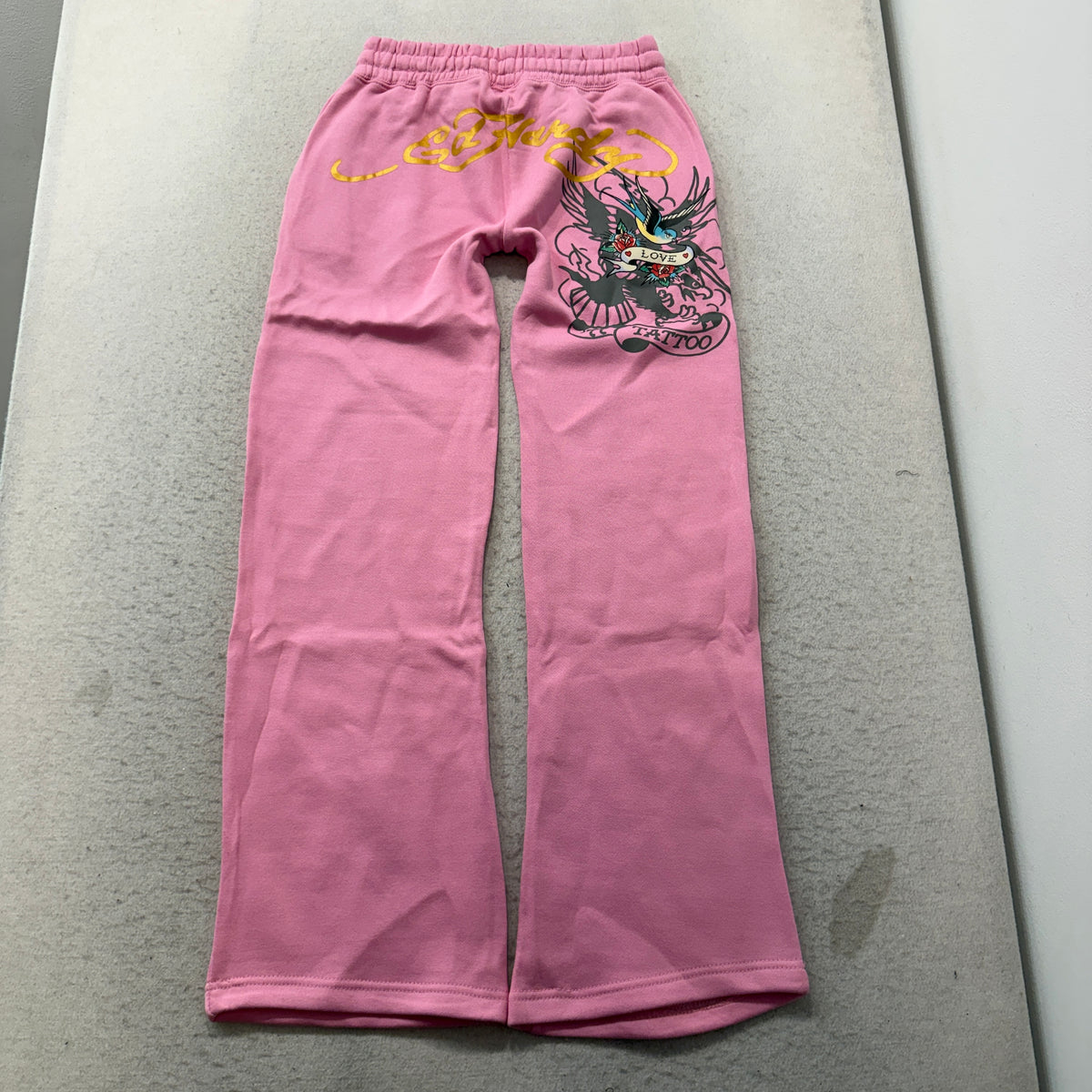 ED HARDY “Brave Eagle” BUBBLE GUM PINK FLARED MATCHING SET