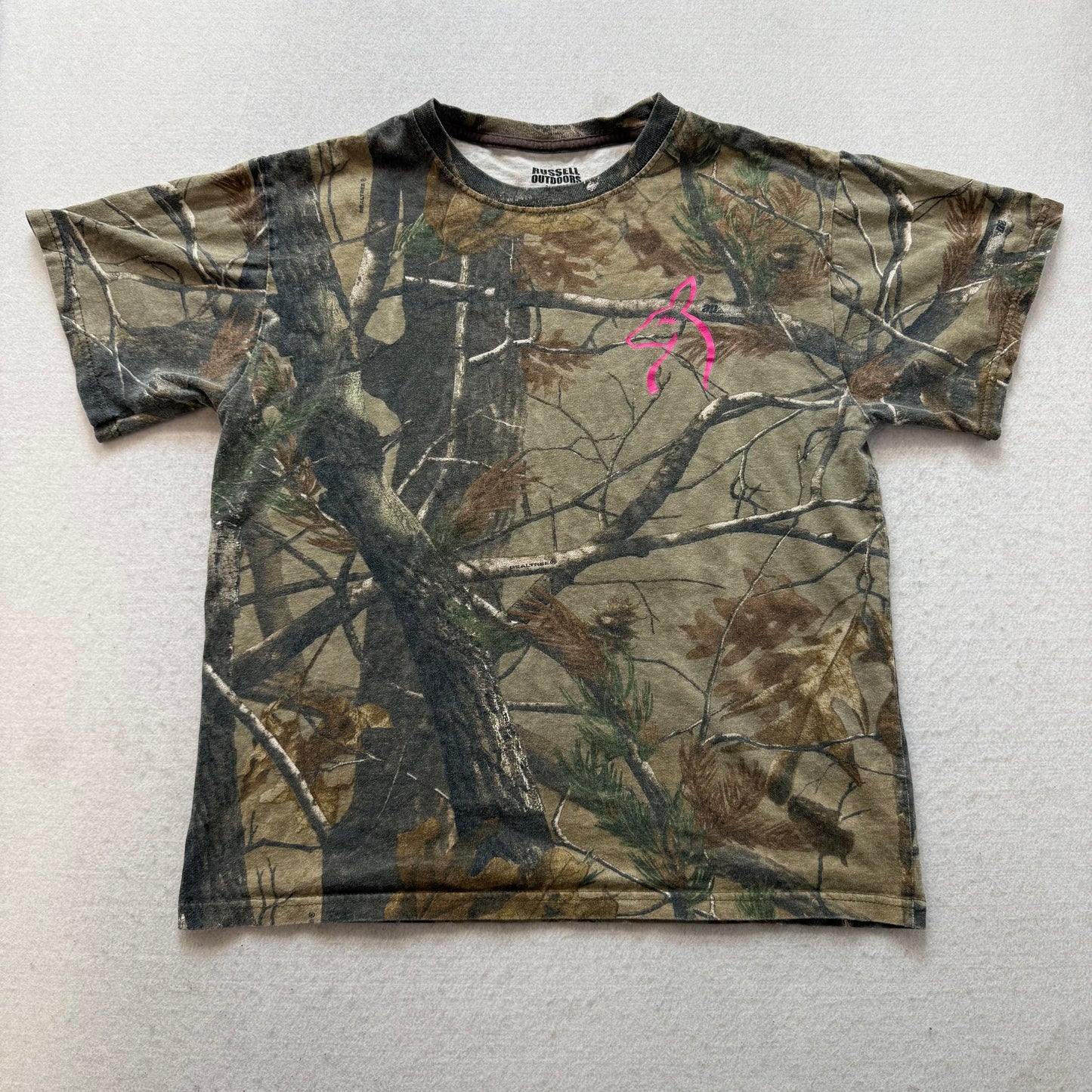 Russell Outdoors Men's Realtree Cotton T-Shirt Short Sleeves Crewneck Y2K Size S