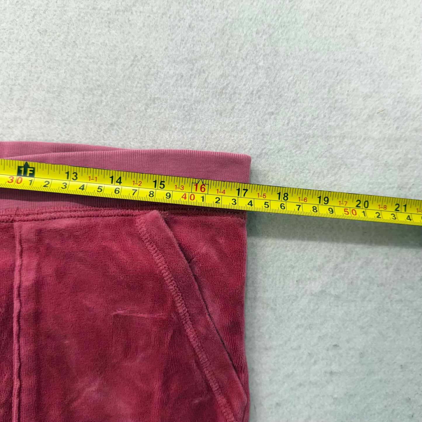 Juicy Couture Deep Rose Velour Tracksuit Set Zip Up Hoodie & Flared Pant Size M