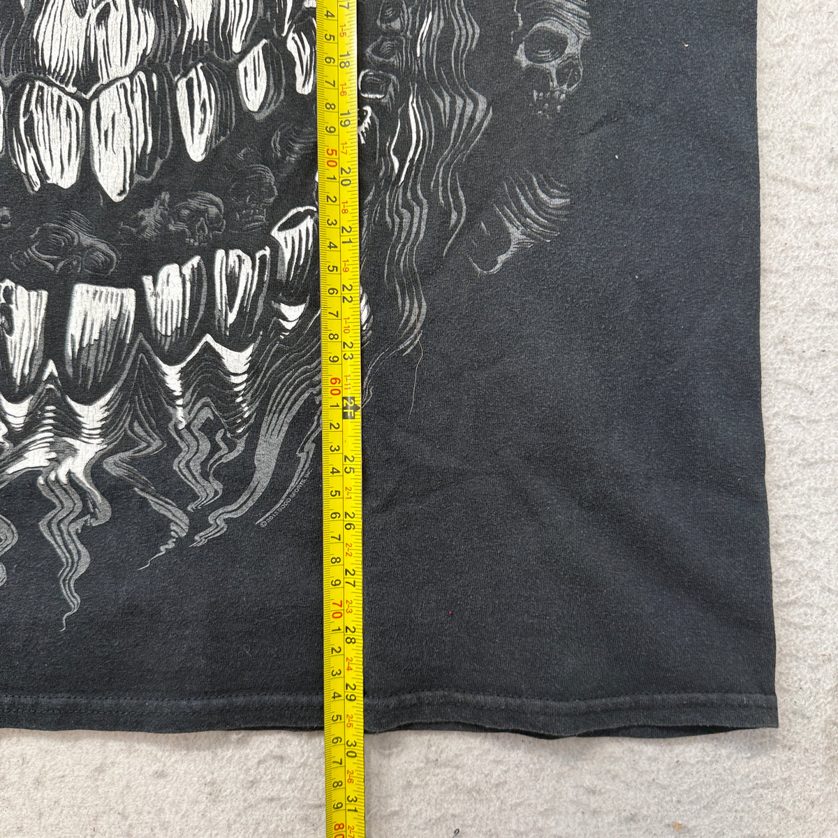 Black skull tee chest measurement