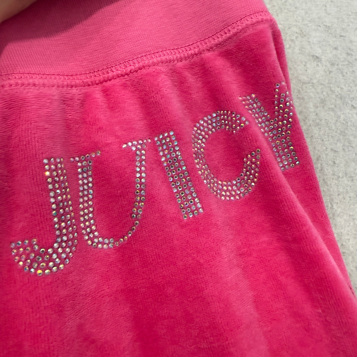 Juicy Couture Women's Pink Velour Flared Track Pants Rhinestone Logo Y2K Size S