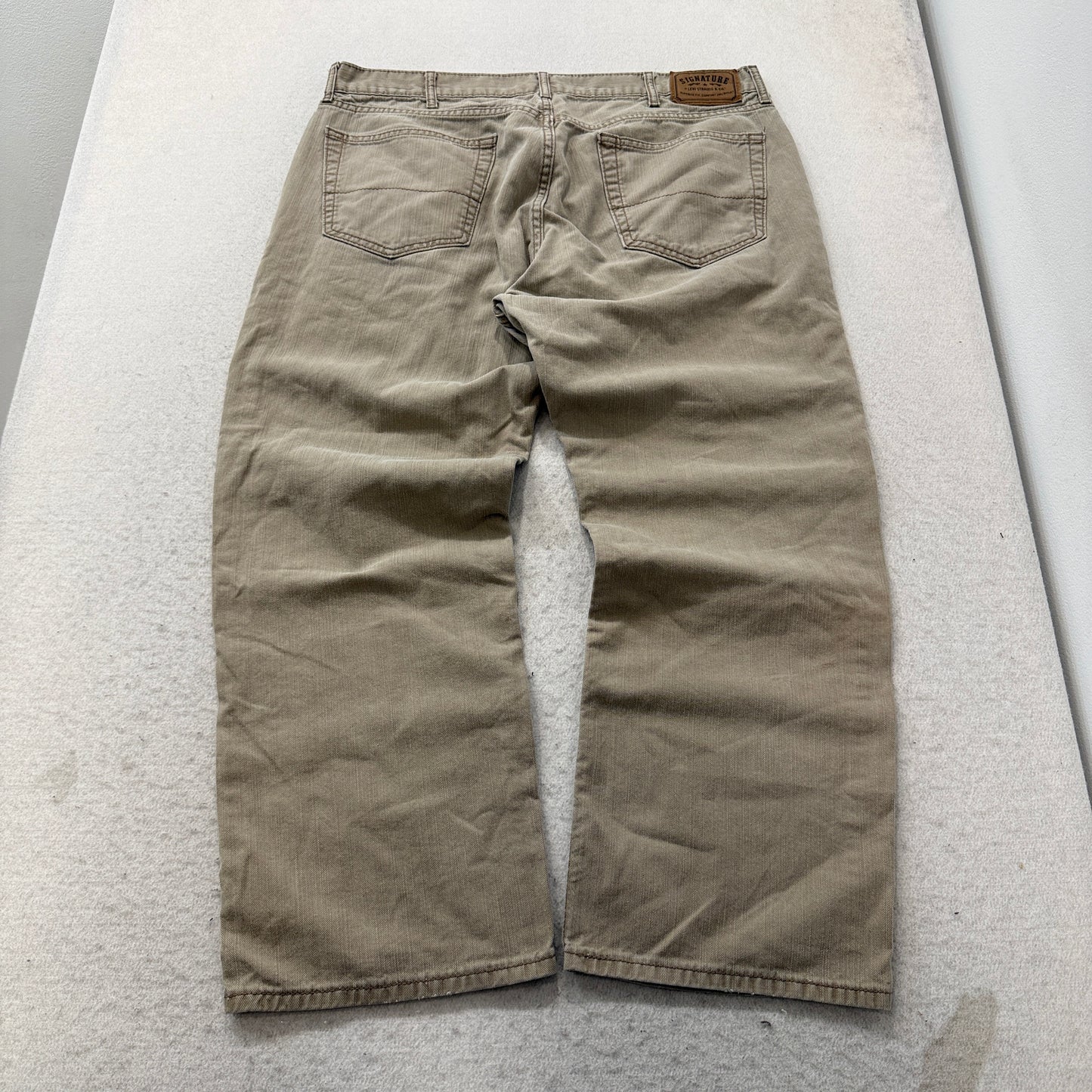 Levi's Signature Men's Khaki Denim Jeans Pockets Classic Straight Size 38x30