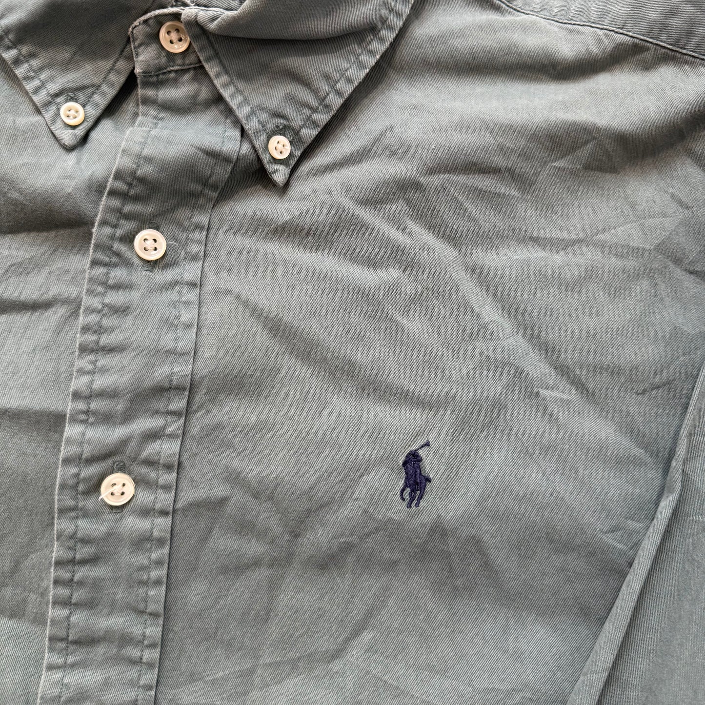 Ralph Lauren Blake Men's Sage Green Cotton Button-Down Shirt Long Sleeve Size XL