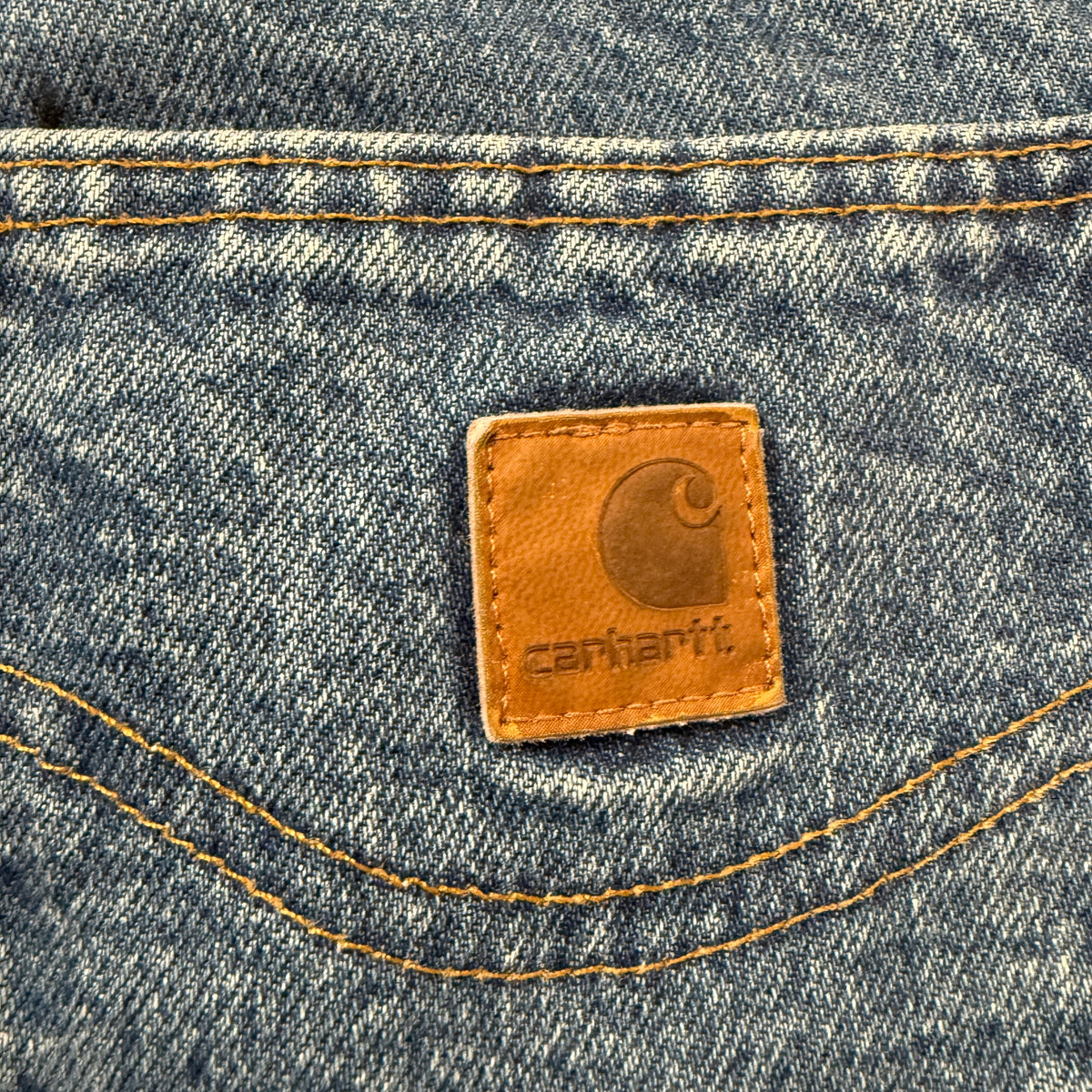 Carhartt Relaxed Fit Jeans Men's Medium Wash Blue Denim Workwear Size 46 photo 6