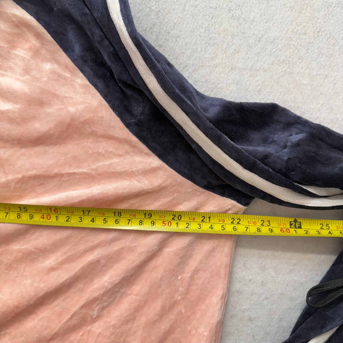 Juicy Couture Women's Bicolor Pink Navy Velour Zip Up Hoodie Loungewear Size M