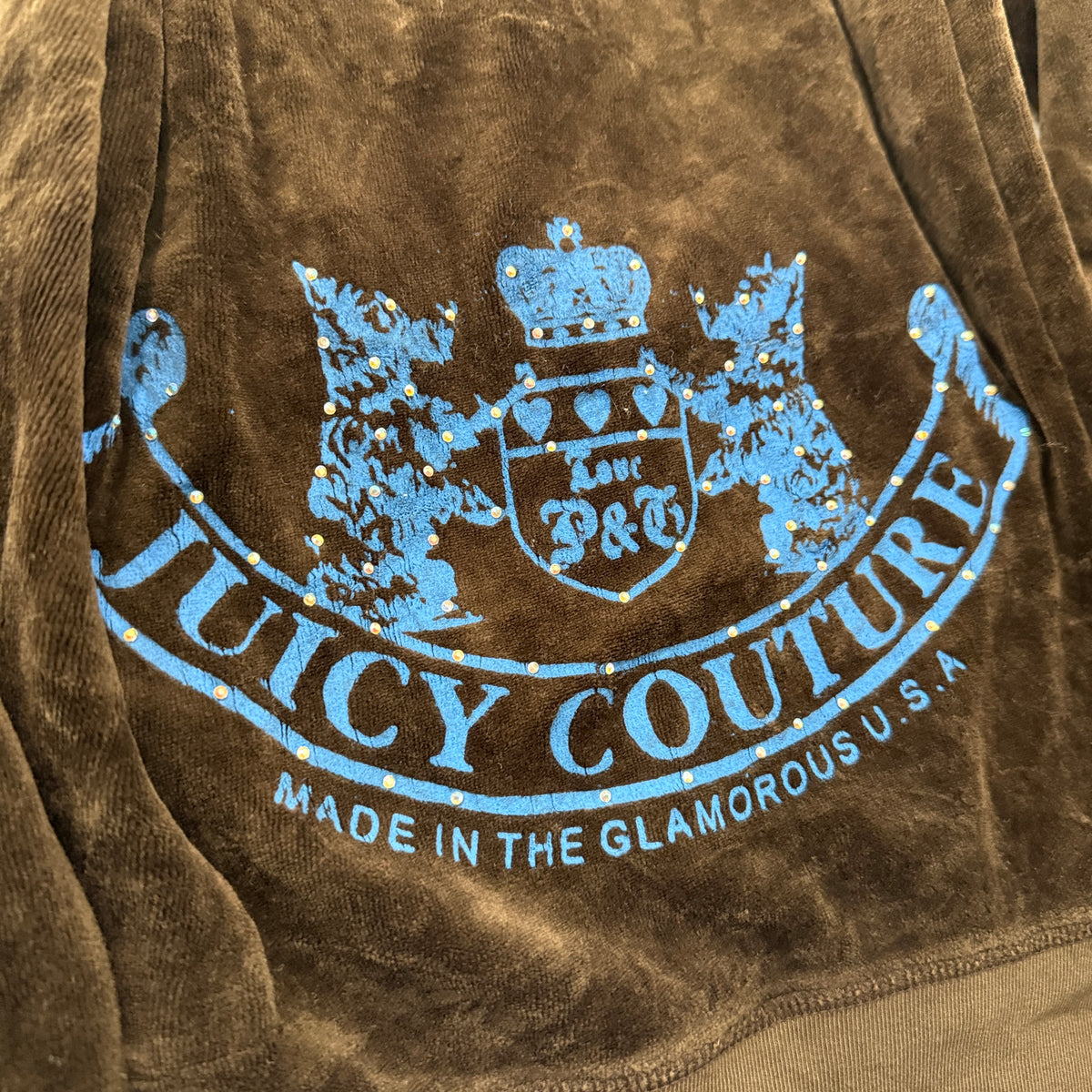 Vintage Juicy Couture Scottie Dogs Women's Dark Brown Zip-Up Track Jacket Size L