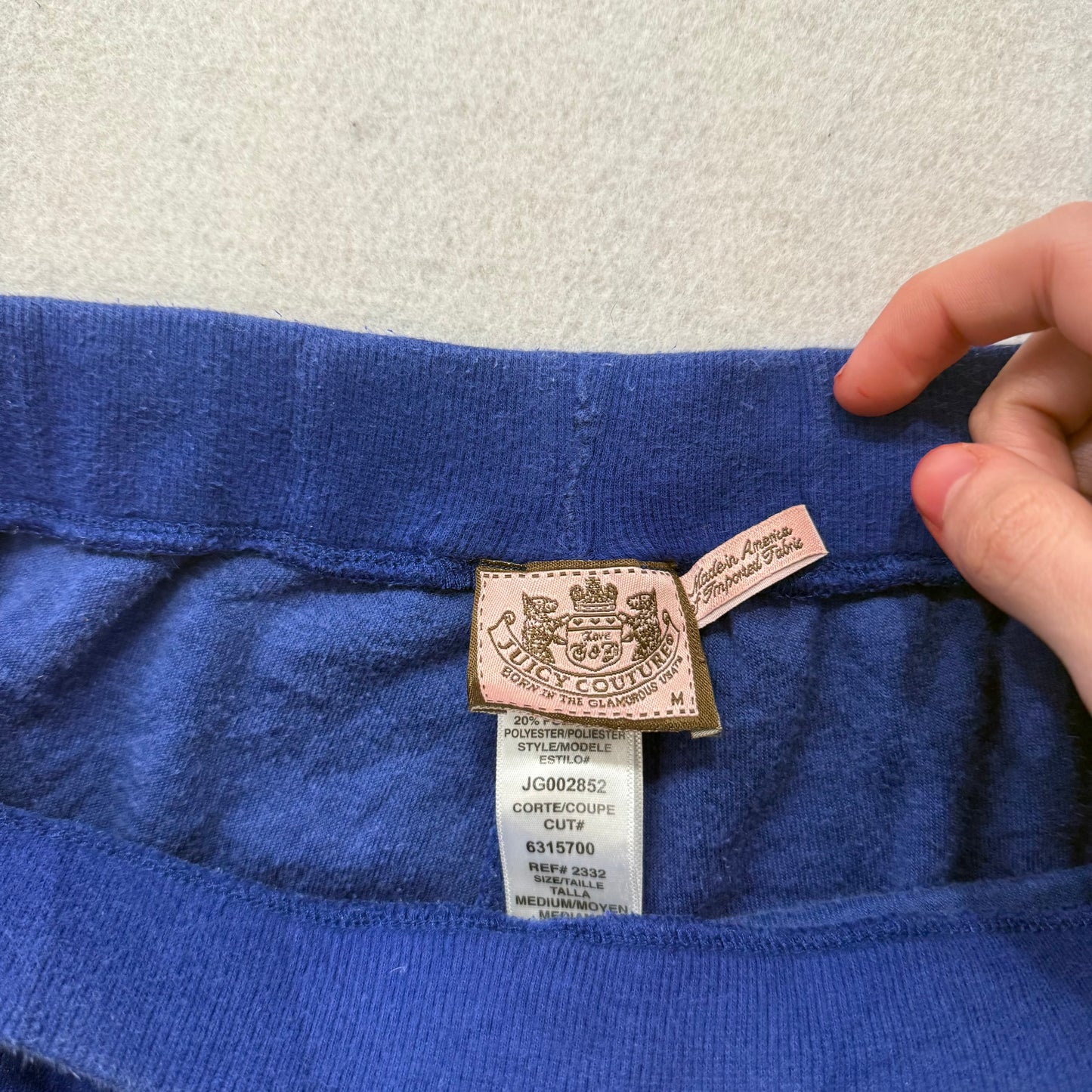 Juicy Couture Women's Cobalt Blue Velour Flared Track Pant Loungewear Y2K Size M