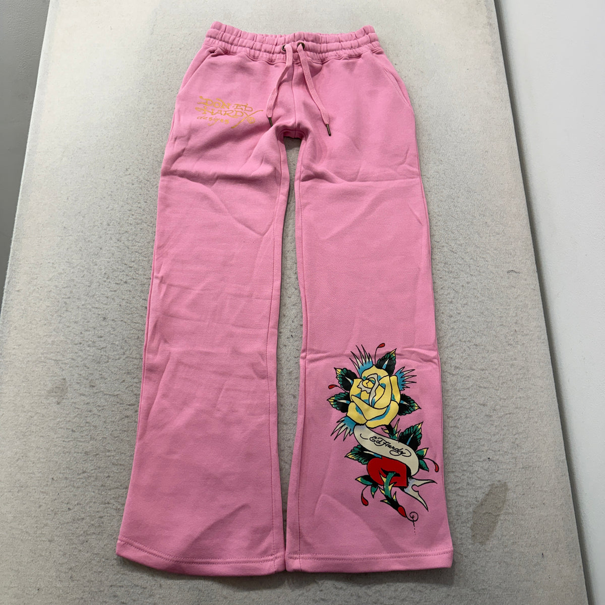 ED HARDY “Brave Eagle” BUBBLE GUM PINK FLARED MATCHING SET