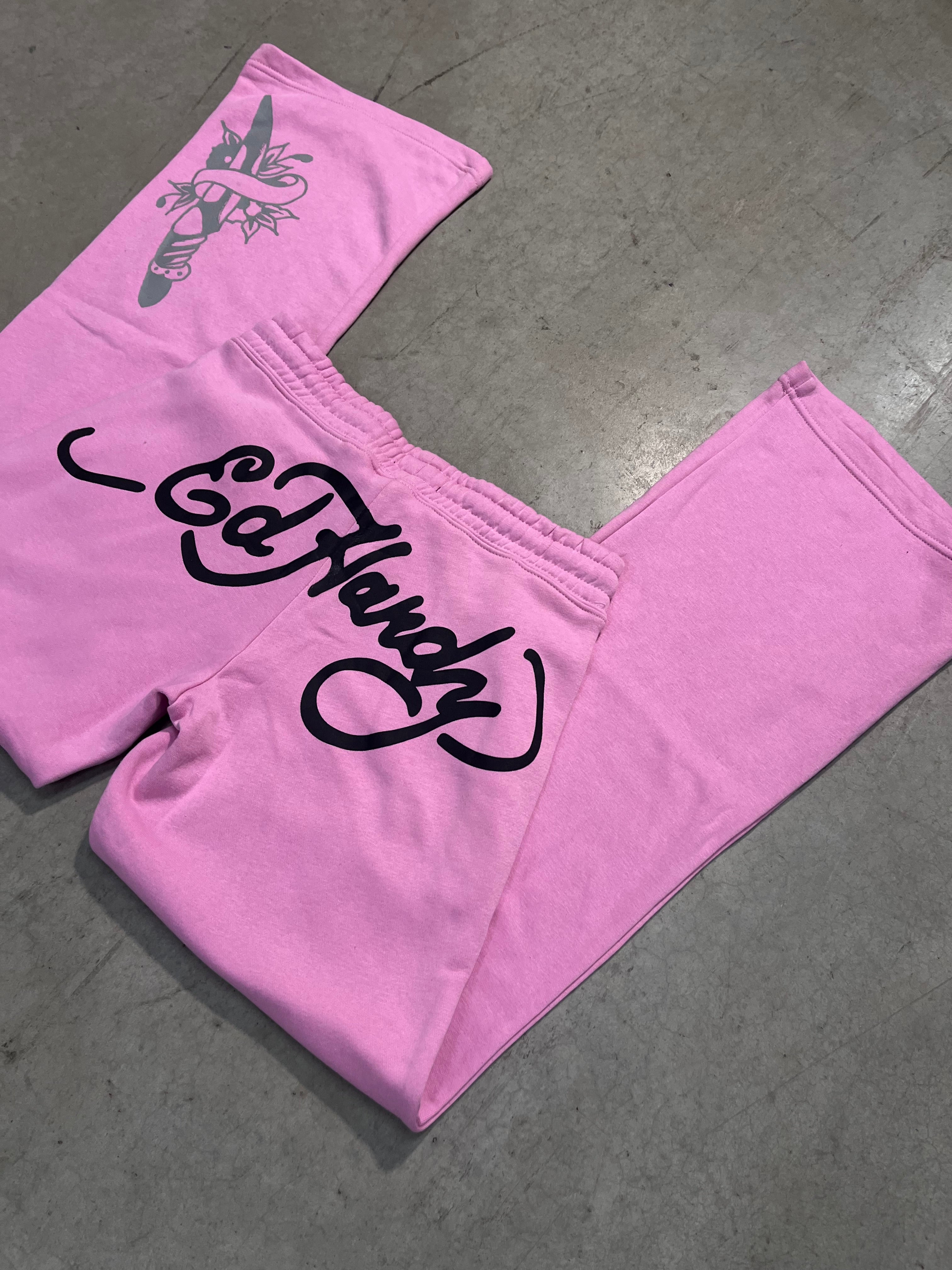 Ed Hardy “Tiger Dagger” Pink Flare Pants