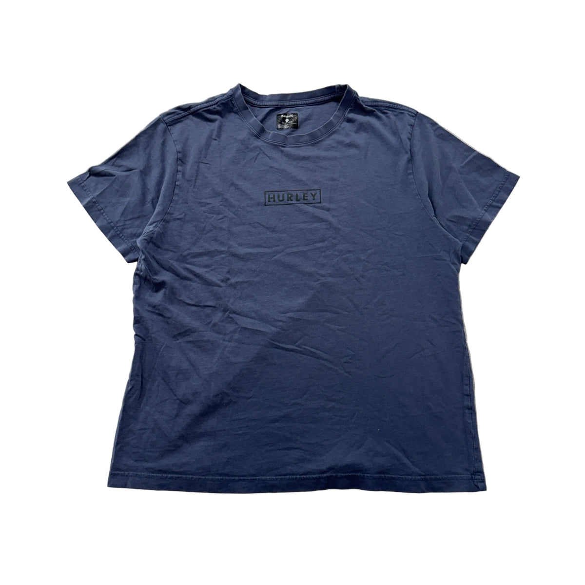 Hurley slate blue box logo tee front
