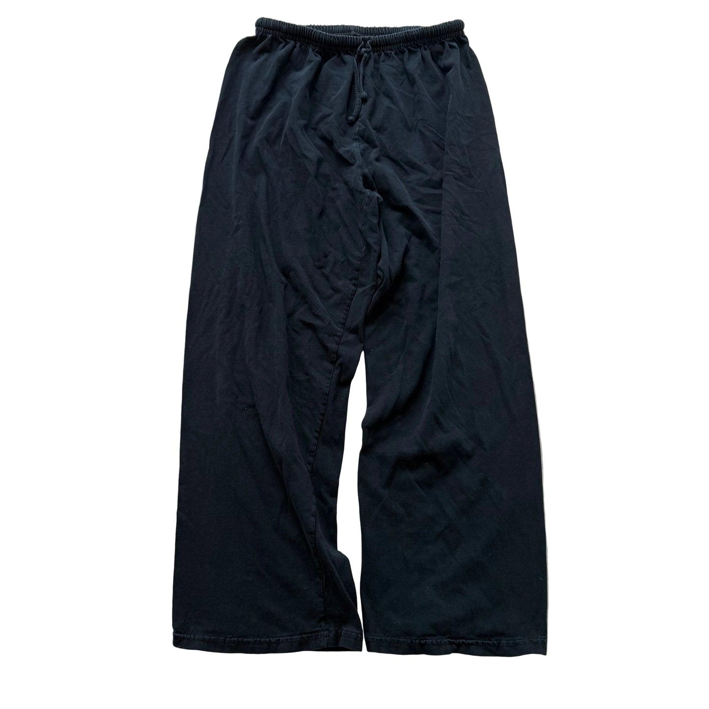 Russell Athletic Women's Black Wide Leg Trouser Pants Drawstring Mid Rise Size M