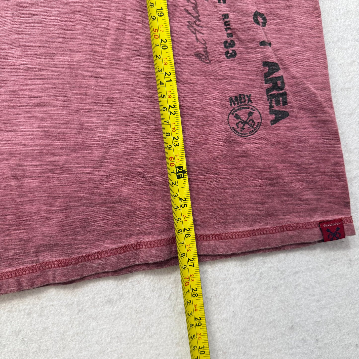 MBX Premium Men's Faded Maroon Cotton T-Shirt V-Neck Short Sleeve Graphic Size M