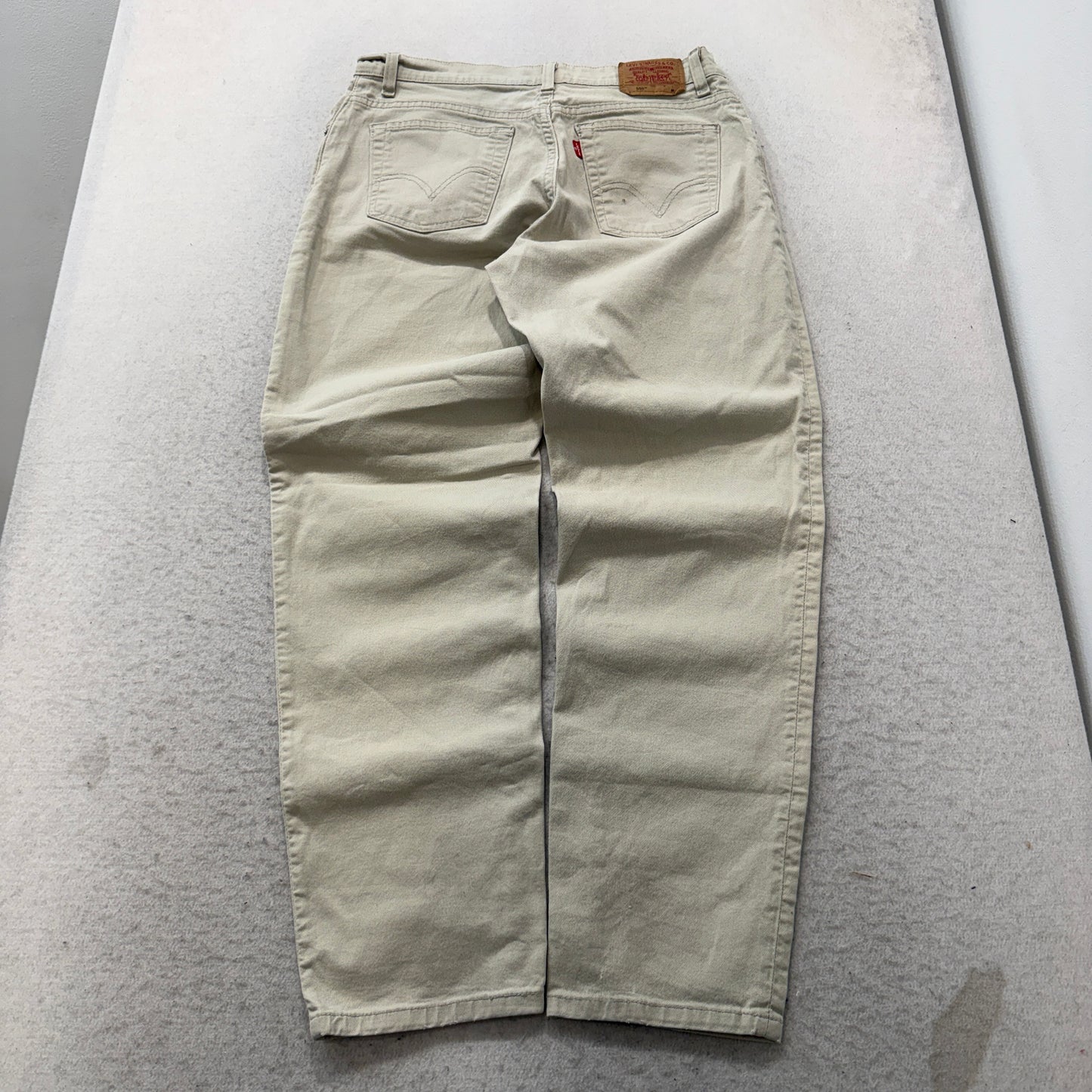 Levi's 550 Men's Beige Denim Jeans Pockets Classic Relaxed Stretch Size W32