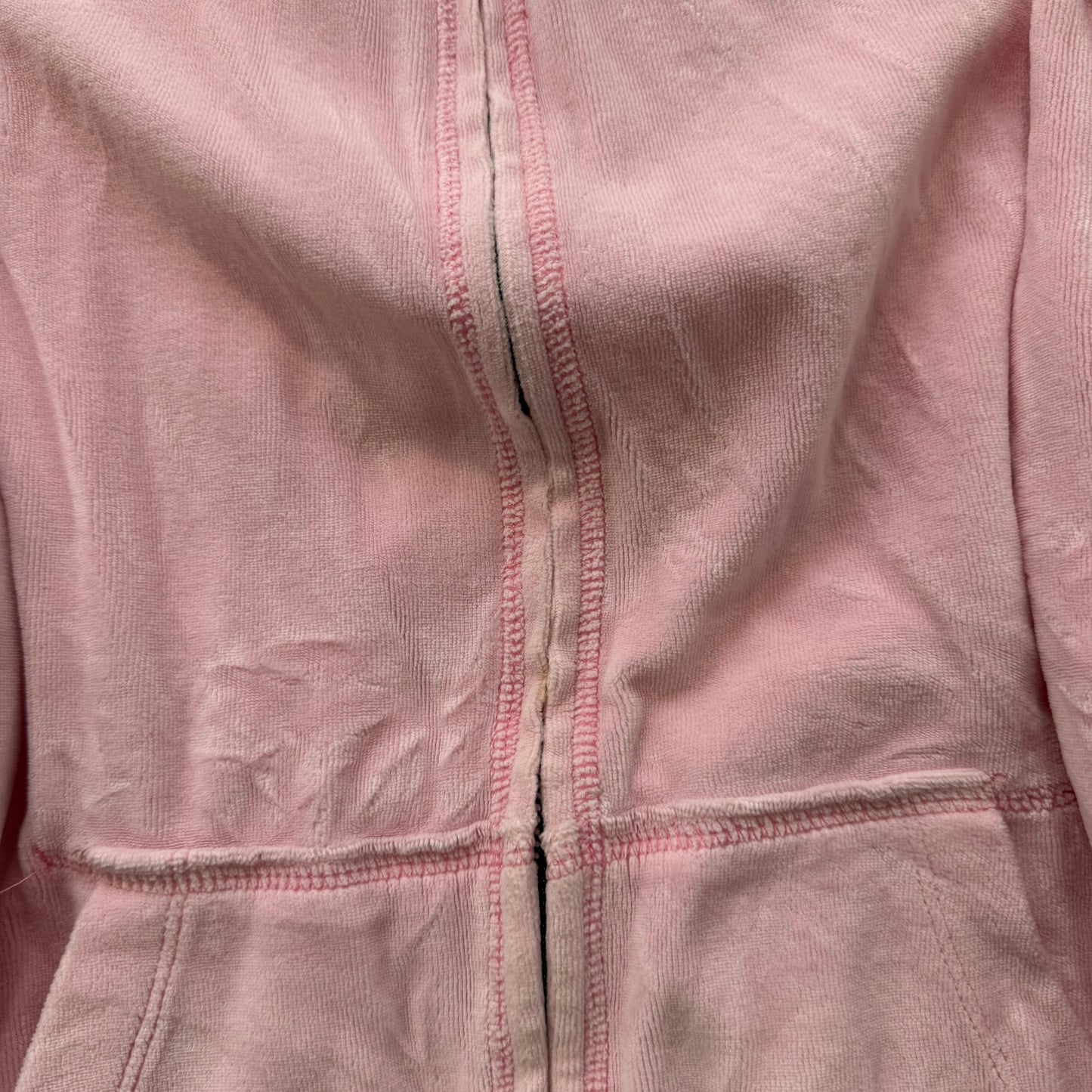 PINK Victoria's Secret Women's Light Pink Zip Up Hoodie Sequin Heart Logo Size M